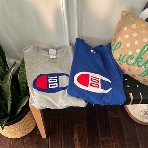 CHAMPION Size Large bundle of TWO short sleeve t-shirts.  GUC